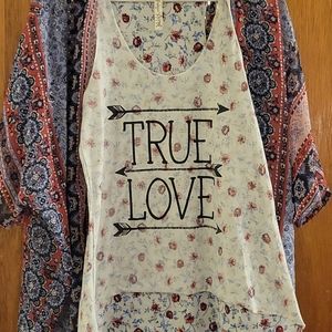 Floral tank top with cover